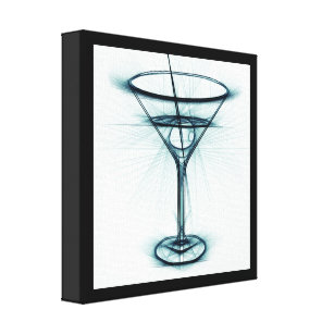 Martini Glass Sketch Canvas Print