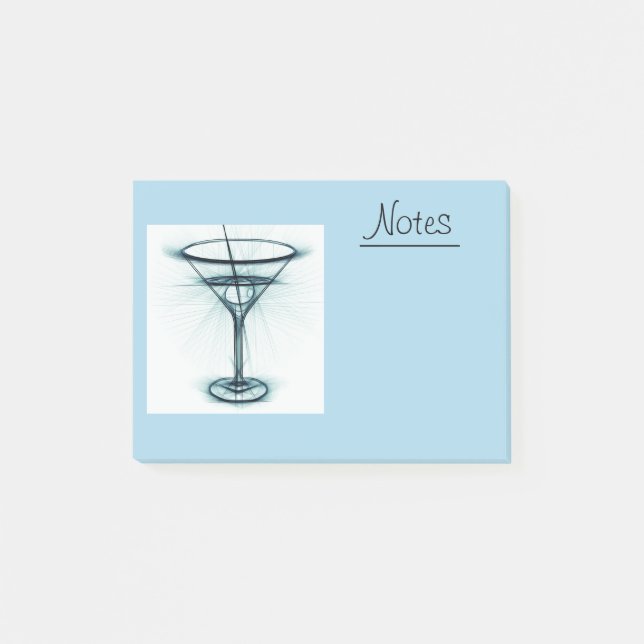 Martini Glass Sketch Post-it Notes (Front)