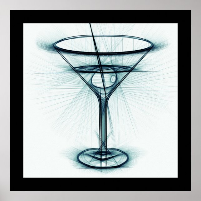 Martini Glass Sketch Poster (Front)