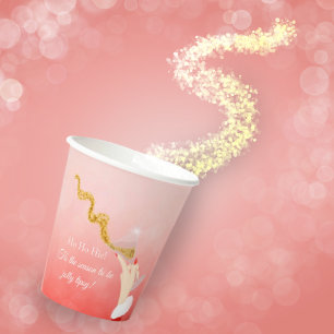 Martini Glass Spilling Christmas Glitter Party  Paper Cups