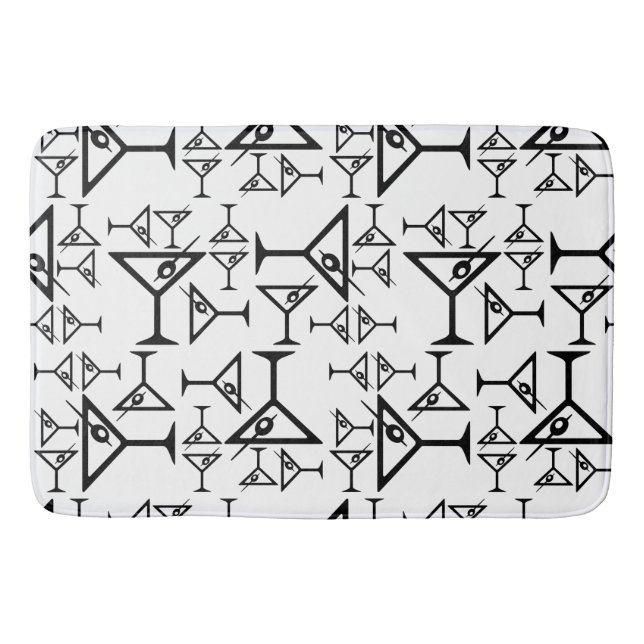 Martini Glasses CUSTOM BACKGROUND COLOR Bath Mat (Front)