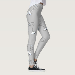 Martini Glasses Grey Leggings