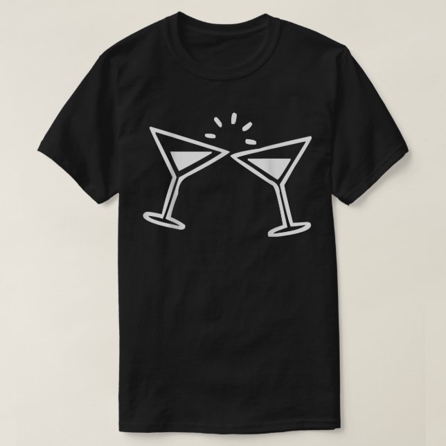 Martini Glasses Ladies Night Trendy Aesthetic  T-Shirt (Design Front)