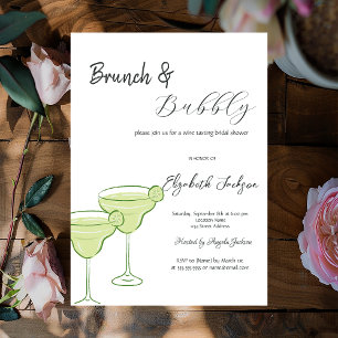 Martini Green Lemon Brunch & Bubbly   Invitation