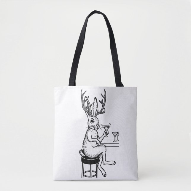 Martini Jackalope tote (Front)