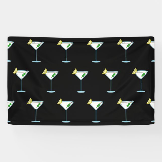 Martini Lovers Cocktail Glass Bartender Alcohol Banner (Horizontal)