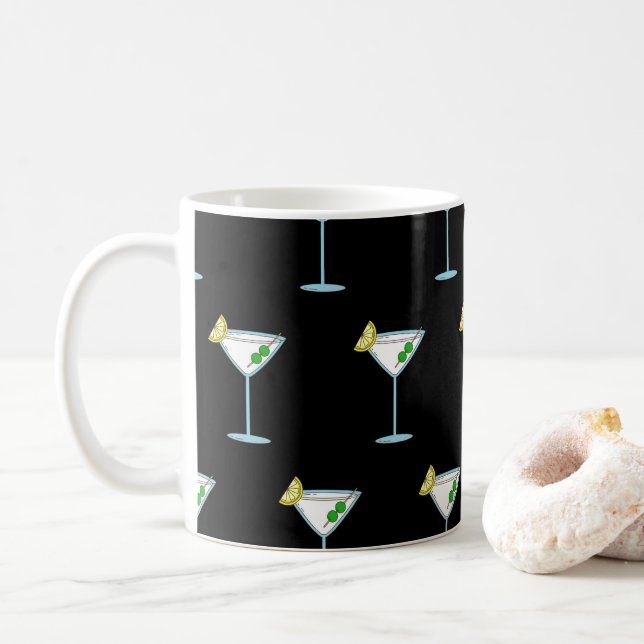 Martini Lovers Cocktail Glass Bartender Alcohol Coffee Mug (With Donut)