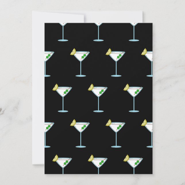 Martini Lovers Cocktail Glass Bartender Alcohol Invitation (Front)