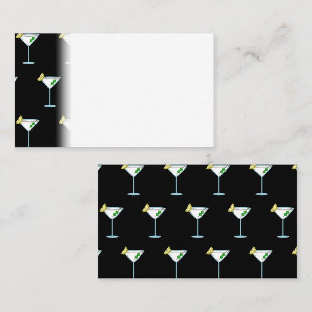 Martini Lovers Cocktail Glass Bartender Alcohol Place Card (Front/Back)