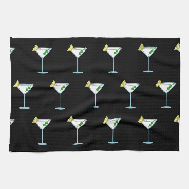 Martini Lovers Cocktail Glass Bartender Alcohol Tea Towel (Horizontal)
