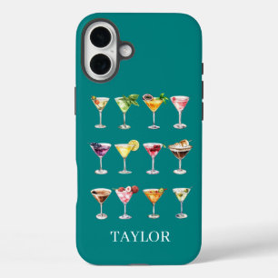 Martini Madness Monogrammed iPhone 16 Plus Case