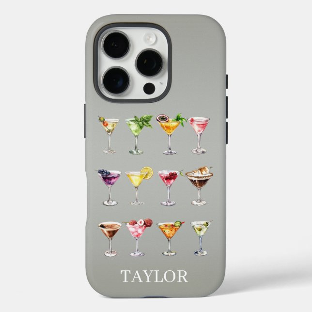 Martini Madness Monogrammed Case-Mate iPhone Case (Back)