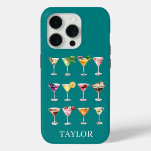 Martini Madness Monogrammed iPhone 15 Pro Case