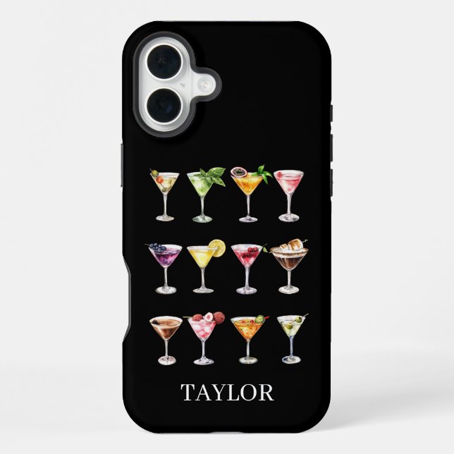 Martini Madness Monogrammed iPhone Case (Back)