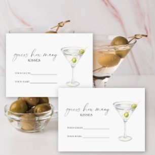 Martini & Matrimony How many kisses bridal game Enclosure Card