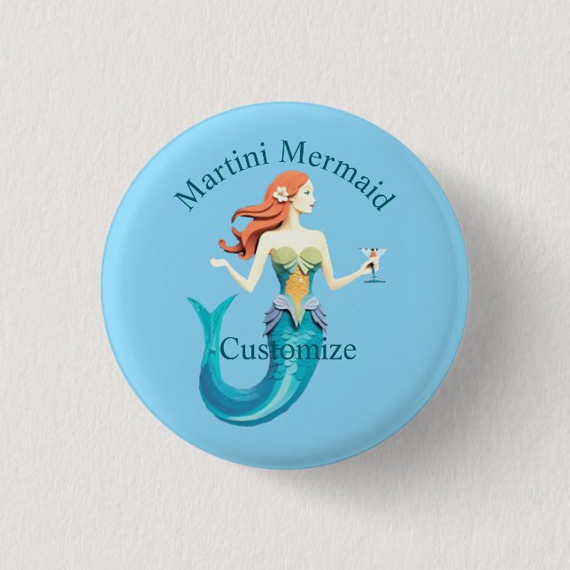 Martini Mermaid Thunder_Cove 3 Cm Round Badge (Front)