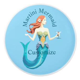 Martini Mermaid Thunder_Cove Ceramic Knob