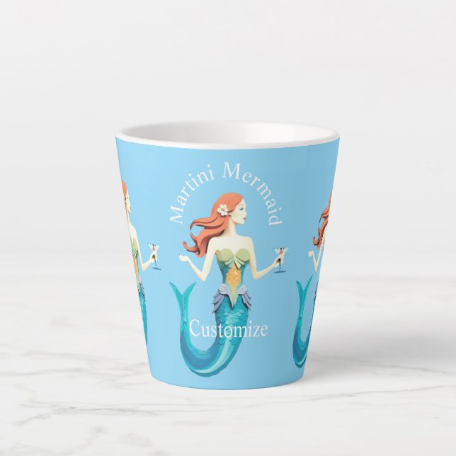 Martini Mermaid Thunder_Cove Latte Mug (Front)