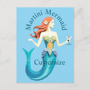 Martini Mermaid Thunder_Cove Postcard