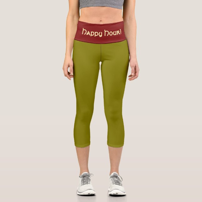 "MARTINI OLIVE" Custom High-Waisted Capri Pants (Front)