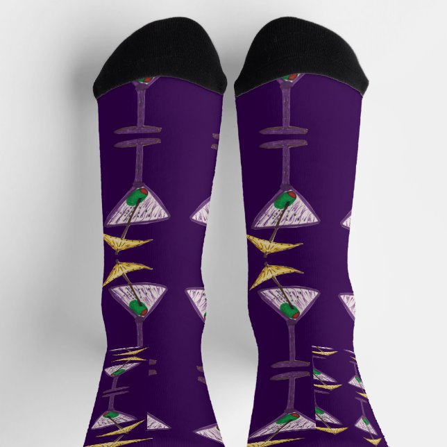 Martini Party Crew Socks (Top)