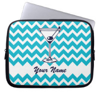 Martini Pictogram with Blue Chevron Pattern