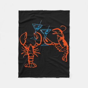 Martini Red Lobster Italian Food Aesthetic Summer Fleece Blanket