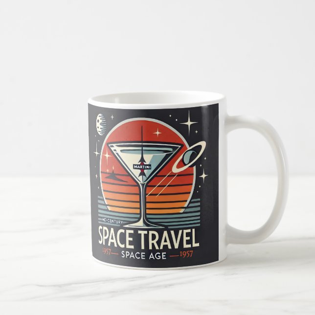 Martini Space Travel 1957 Space Age Logo Coffee Mug (Right)