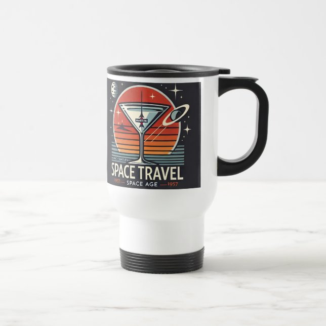 Martini Space Travel 1957 Space Age Logo Mug (Right)