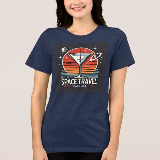 Martini Space Travel 1957 Space Age Logo Tri-Blend Shirt (Front)