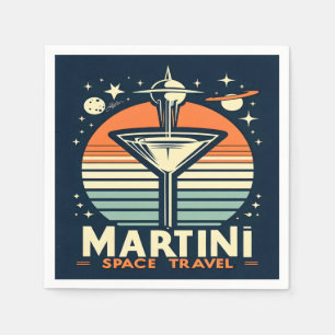 Martini Space Travel Lift Off Logo Napkin