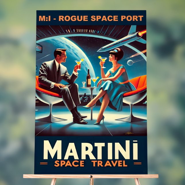 Martini Space Travel Poster Rogue Space Port (Neutral)