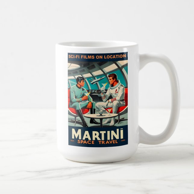 Martini Space Travel Poster Sci-Fi Films In Space Coffee Mug (Right)