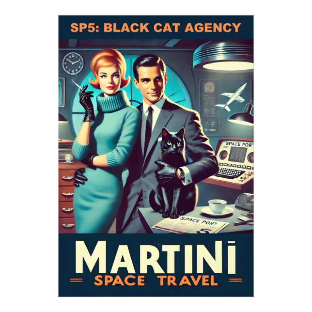 Martini Space Travel Poster SP5: Black Cat Agency (Front)