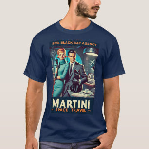 Martini Space Travel Poster SP5: Black Cat Agency T-Shirt