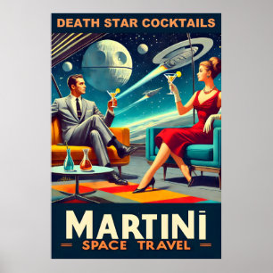 Martini Space Travel Posters Death Star Cocktails