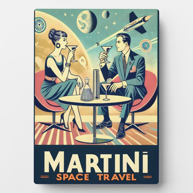 Martini Space Travel Posters Flight Crew Plaque (Front)