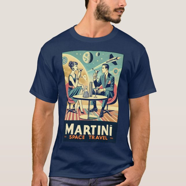 Martini Space Travel Posters Flight Crew T-Shirt (Front)