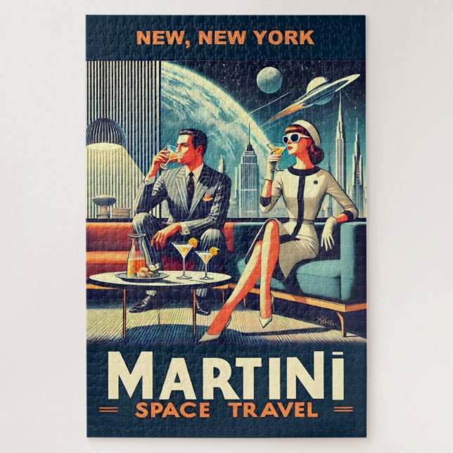 Martini Space Travel Posters New, New York Jigsaw Puzzle (Vertical)