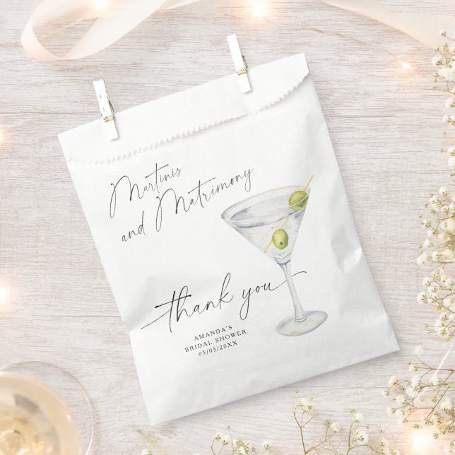 Martini Thank you Bridal shower  Favour Bags (Clipped)