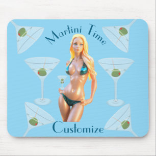 Martini time Bikini Babe Thunder_Cove Mouse Pad