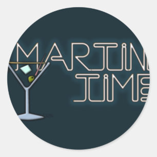 Martini Time Classic Round Sticker