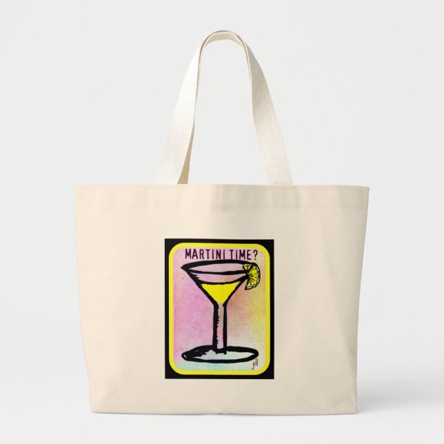 MARTINI TIME LEMON DROP PRINT LARGE TOTE BAG (Front)