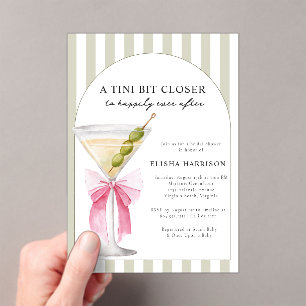 Martini Tini Bit Closer Stripe Bridal Shower Acry Acrylic Invitations