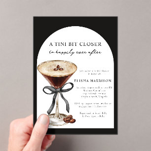 Martini Tini Bit Closer Stripe Bridal Shower Acrylic Invitations