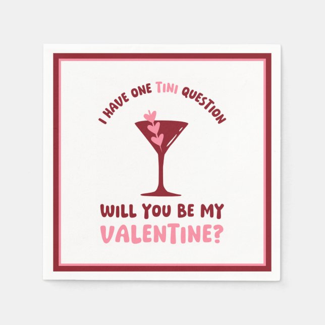  Martini Valentine Chic & Trendy Galentines Day Napkin (Front)