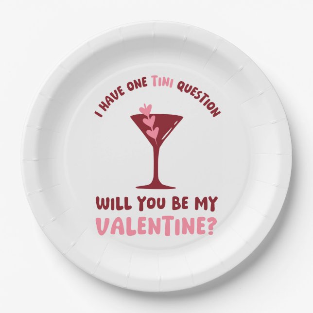  Martini Valentine Chic & Trendy Galentines Day Paper Plate (Front)