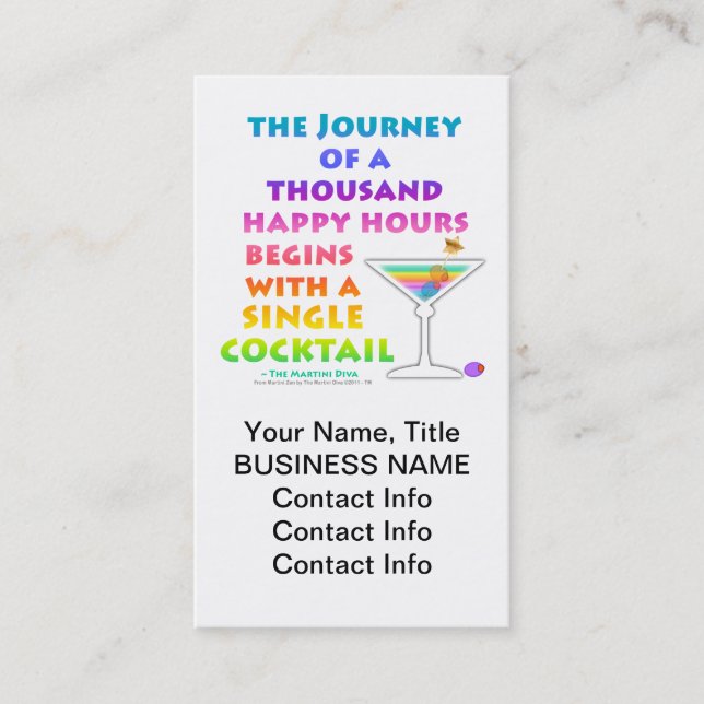 MARTINI ZEN - Happy Hour Journey Business Card (Front)