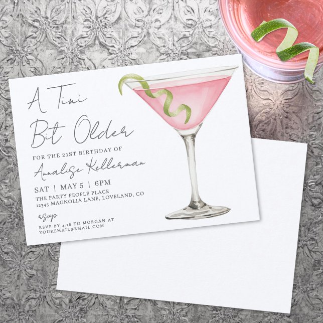 Martinia Tini Bit Older Birthday Party Invitation (Tini Bit Older Adult Birthday Party Invitation)