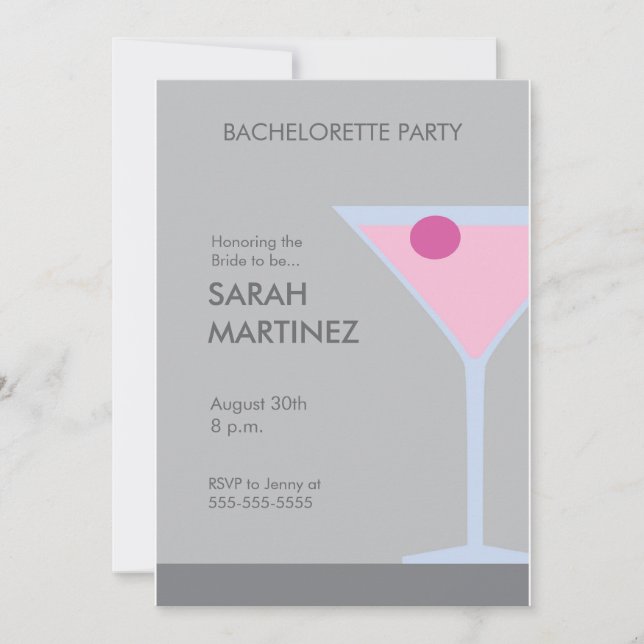 martinipink, Honouring the Bride to be..., Augus.. Invitation (Front)